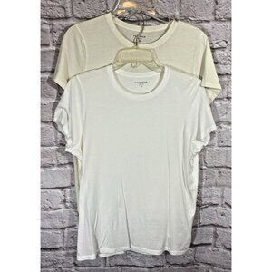 Lot of (2) Mott & Bow Women's Marcy Tee Short Sleeve‎ Pima Cotton Modal XL